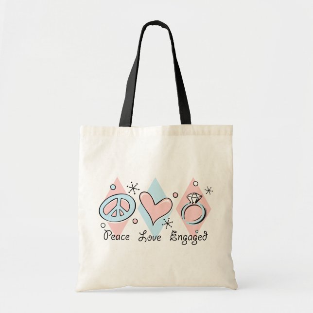 Bolsa Tote Amor da paz contratado (Frente)