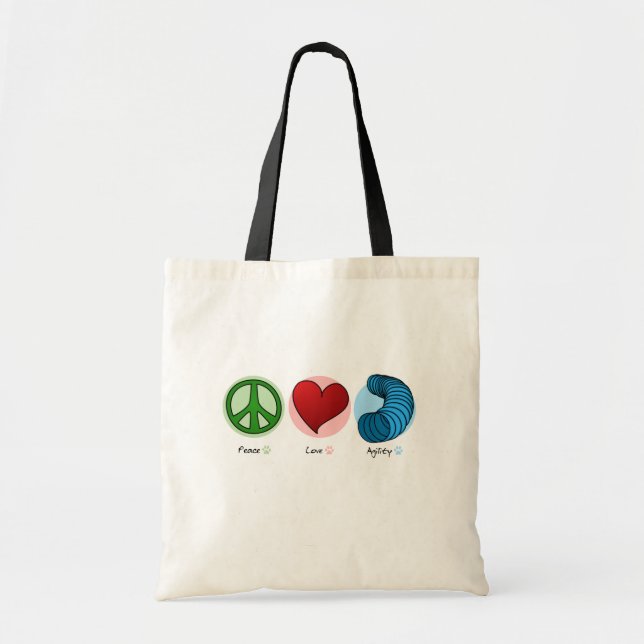 Bolsa Tote Amor da paz & sacola da agilidade do cão (Frente)