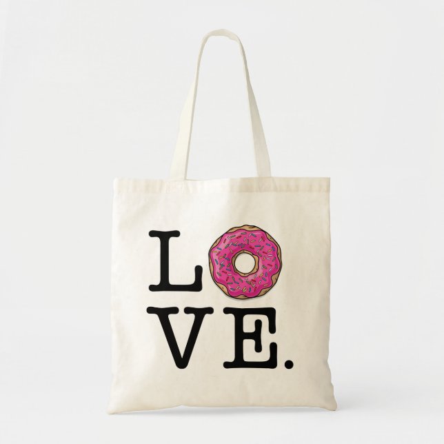 Bolsa Tote Amor da rosquinha engraçado (Frente)