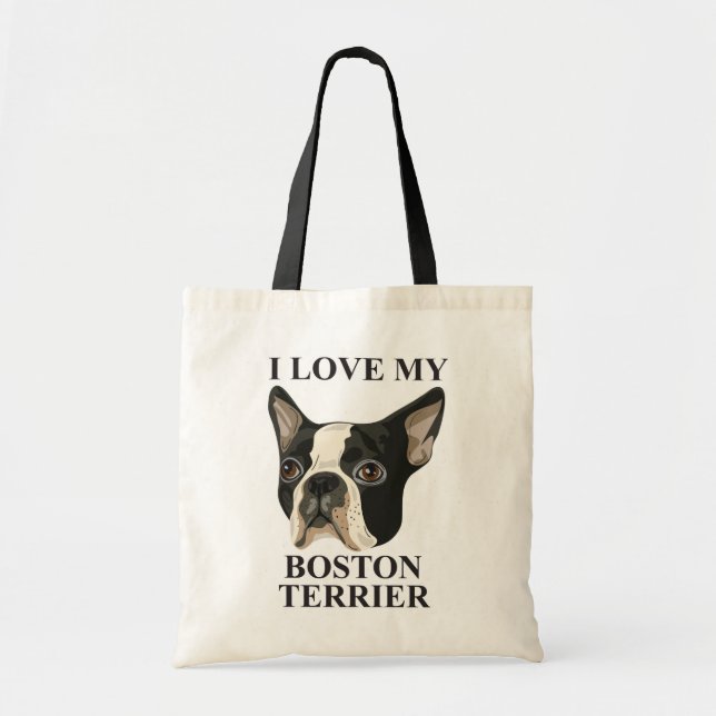 Bolsa Tote Amor de Boston Terrier (Frente)