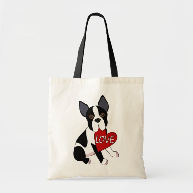 Bolsa Tote Amor de Boston Terrier (Frente)