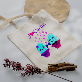 Bolsa Tote amor de cacto kawaii