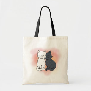 Bolsa Tote Amor de Gatinho Negro e Branco