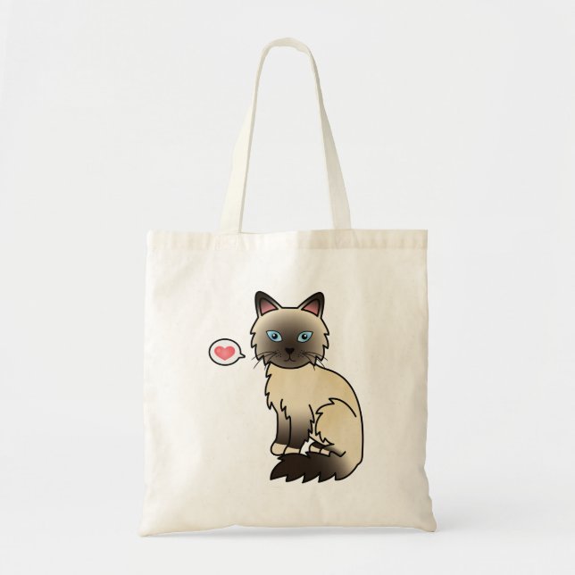 Bolsa Tote Amor de Gato Birman / Ragdoll de Pontas Seladas (Frente)