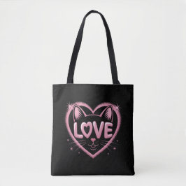 Bolsa Tote Amor de Gato Brilhante