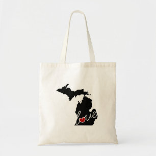 Bolsa Tote Amor de Michigan!  Presentes para amantes do MI