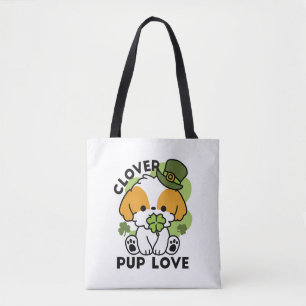 Bolsa Tote Amor de véu - Ruas. Design de cão no dia de Patric