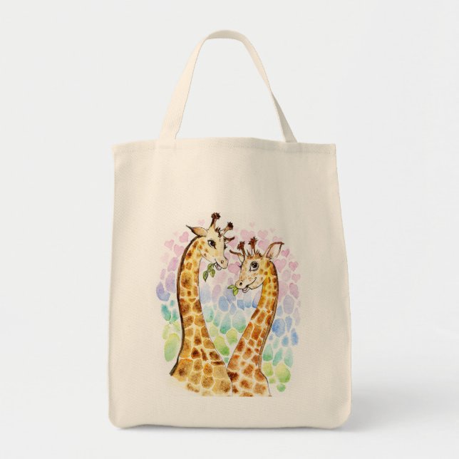 Bolsa Tote Amor do girafa (Frente)