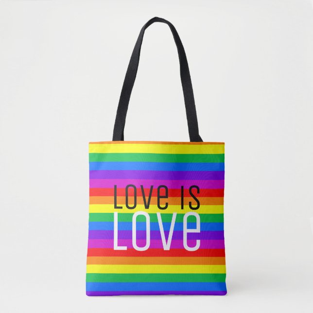Bolsa Tote Amor é Amor, Arco-Íris (Frente)