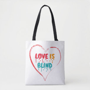 Bolsa Tote Amor é Cego Braille Heart