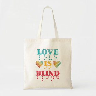Bolsa Tote Amor é Cego Corações em Braille