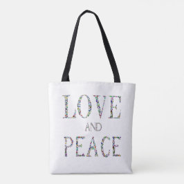 Bolsa Tote Amor e Paz - Gemstone Lettering Design