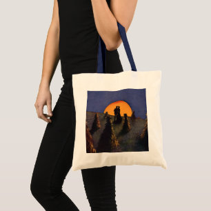 Bolsa Tote Amor e Romance Vintage, Beijo da Lua da Colheita