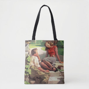 Bolsa Tote Amor e Romance Vintage, Namorados do Ensino Médio