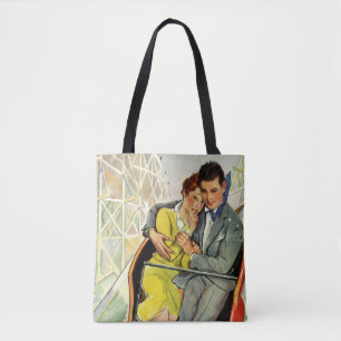 Bolsa Tote Amor e Romance Vintage, Passeio de Montanha-Russa