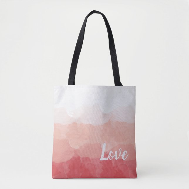 Bolsa Tote Amor em Aquarela Rosa (Frente)
