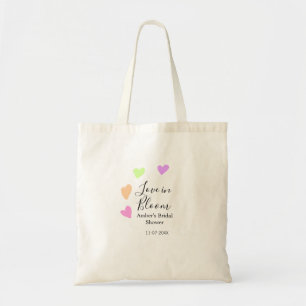 Bolsa Tote Amor em flor coração colorido chá de noiva nome da