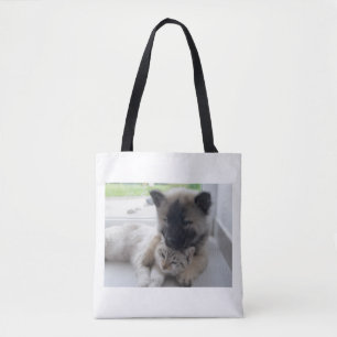Bolsa Tote Amor Entre Cachorro e Gato