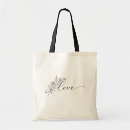 Bolsa Tote Amor floral em elegante chic