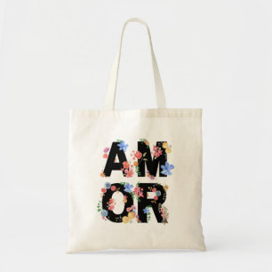 Bolsa Tote Amor Floral Primavera Cute Love Romantic Watercolo