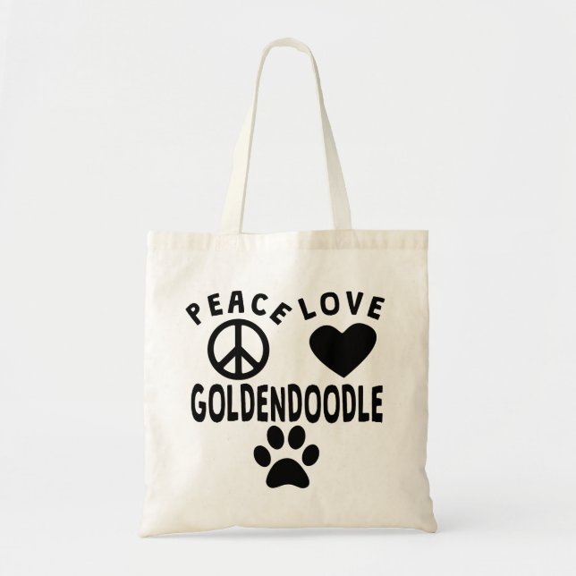 Bolsa Tote Amor Goldendoodle da paz (Frente)
