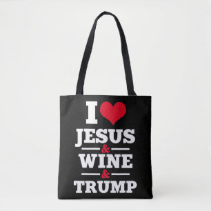 Bolsa Tote Amor Jesus Vinho Trump Cristão Religioso Fé Mo
