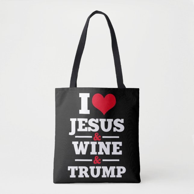 Bolsa Tote Amor Jesus Vinho Trump Cristão Religioso Fé Mo (Frente)