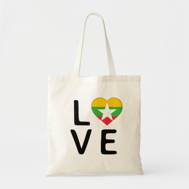 Bolsa Tote Amor - Mianmar Flag (Frente)