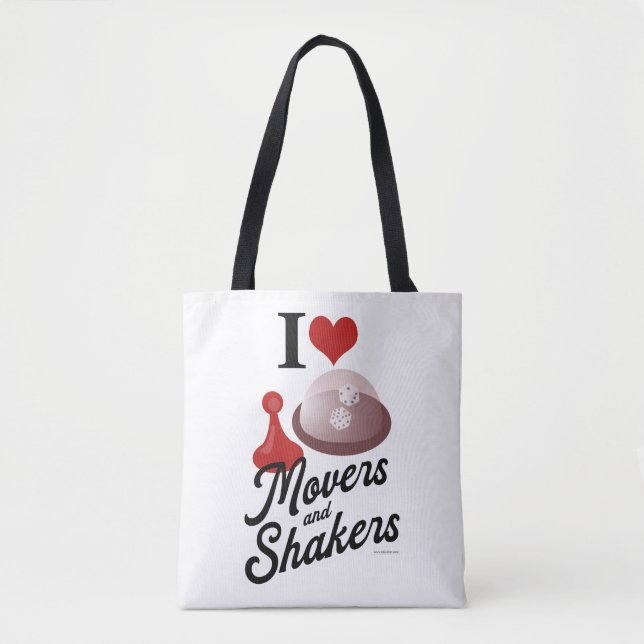 Bolsa Tote Amor Movers e Shakers Lema do Jogo de Tabuleiro Le (Frente)