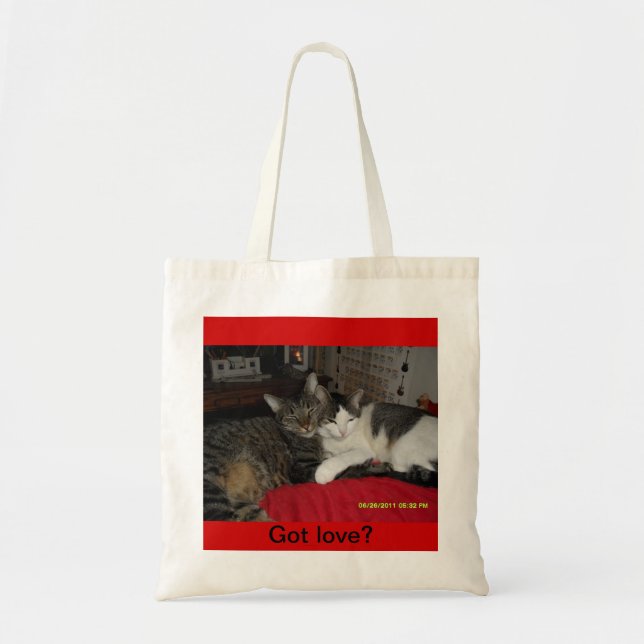 Bolsa Tote Amor obtido - gatos em um saco (Frente)