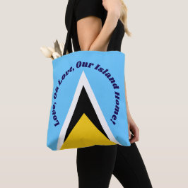 Bolsa Tote Amor Oh Amor | Texto Azul Frase do Hino do santo L
