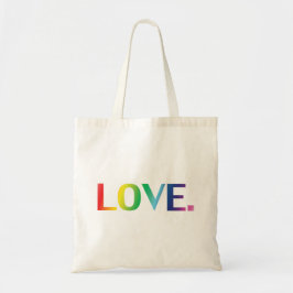 Bolsa Tote Amor, orgulho lgbtq arco-íris cores letras