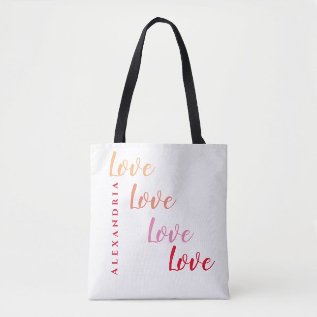 Bolsa Tote Amor Personalizado Moderno (Frente)
