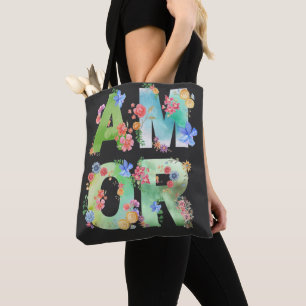 Bolsa Tote Amor, Primavera Floral, Amor Cute Romântico