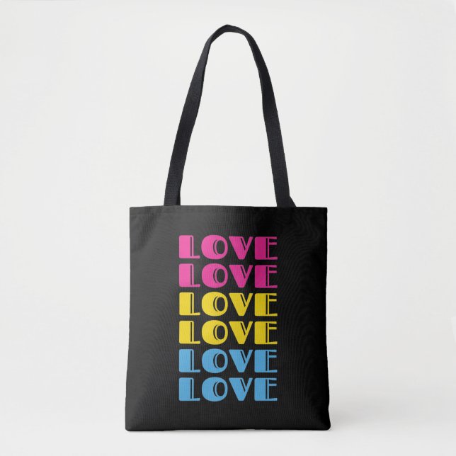 Bolsa Tote Amor Repetitivo Orgulho Pansexual LGBTQ (Frente)