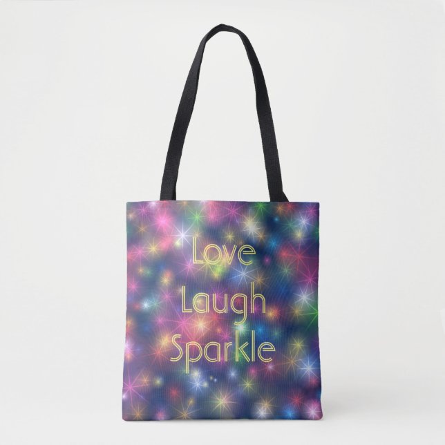 Bolsa Tote Amor, Ria, Luzes de Bokeh Sparkle (Frente)