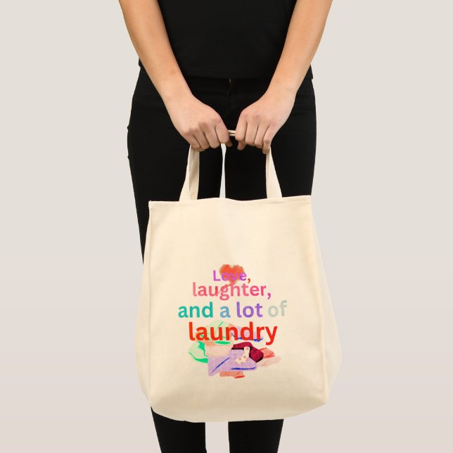 Bolsa Tote Amor, riso e muita roupa suja (Frente (produto))