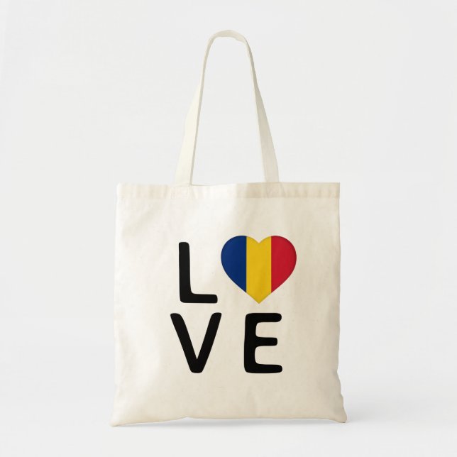Bolsa Tote Amor - Romênia Flag (Frente)