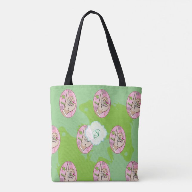 Bolsa Tote Amor rosa e verde (Verso)