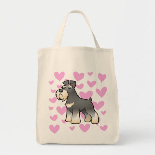 Bolsa Tote Amor Schnauzer gigante/padrão/diminuto