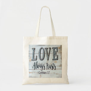 Bolsa Tote Amor sempre confia em metal russo