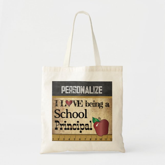 Bolsa Tote Amor ser diretor escolar | DIY Name (Frente)