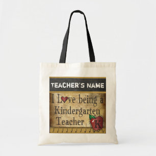 Bolsa Tote Amor ser professor de jardim de infância DIY Na