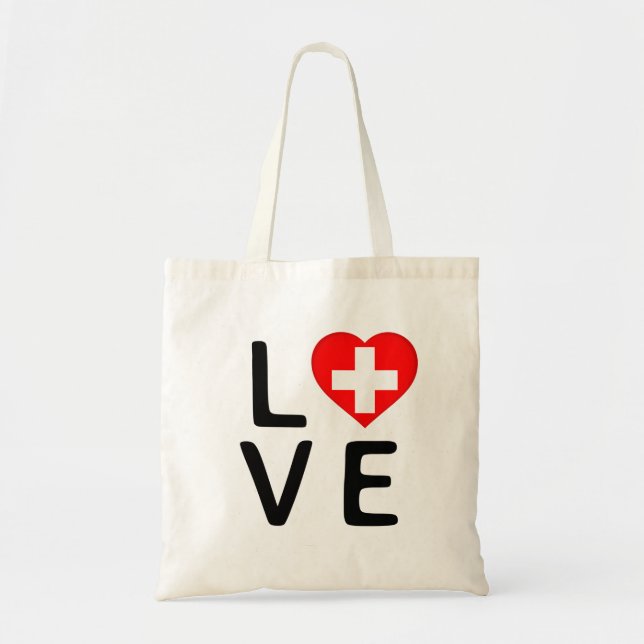 Bolsa Tote Amor - Sinalizador de Suiça (Frente)