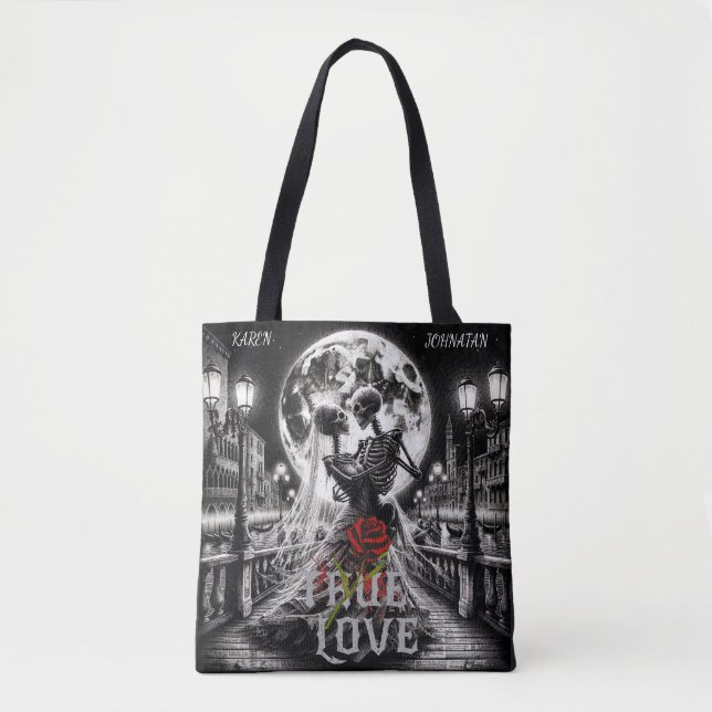 Bolsa Tote Amor Verdadeiro Além, Nomes Personalizados (Frente)