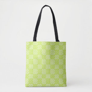 Bolsa Tote Amor verificado em Verde limão e branco