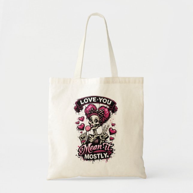 Bolsa Tote Amor Você Quer Dizer Maioria Menina Esqueleto (Frente)