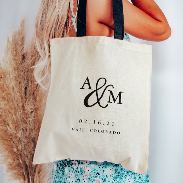 Bolsa Tote Ampersand Monograma Wedding Welcome (Criador carregado)