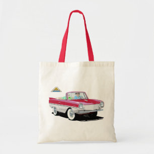 Bolsa Tote Amphicar branco-vermelho