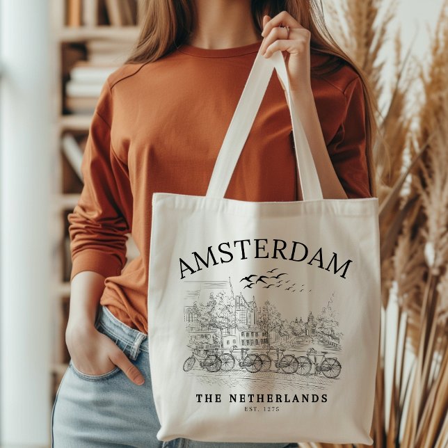 Bolsa Tote Amsterdam Beautiful Vintage Landscape (Criador carregado)